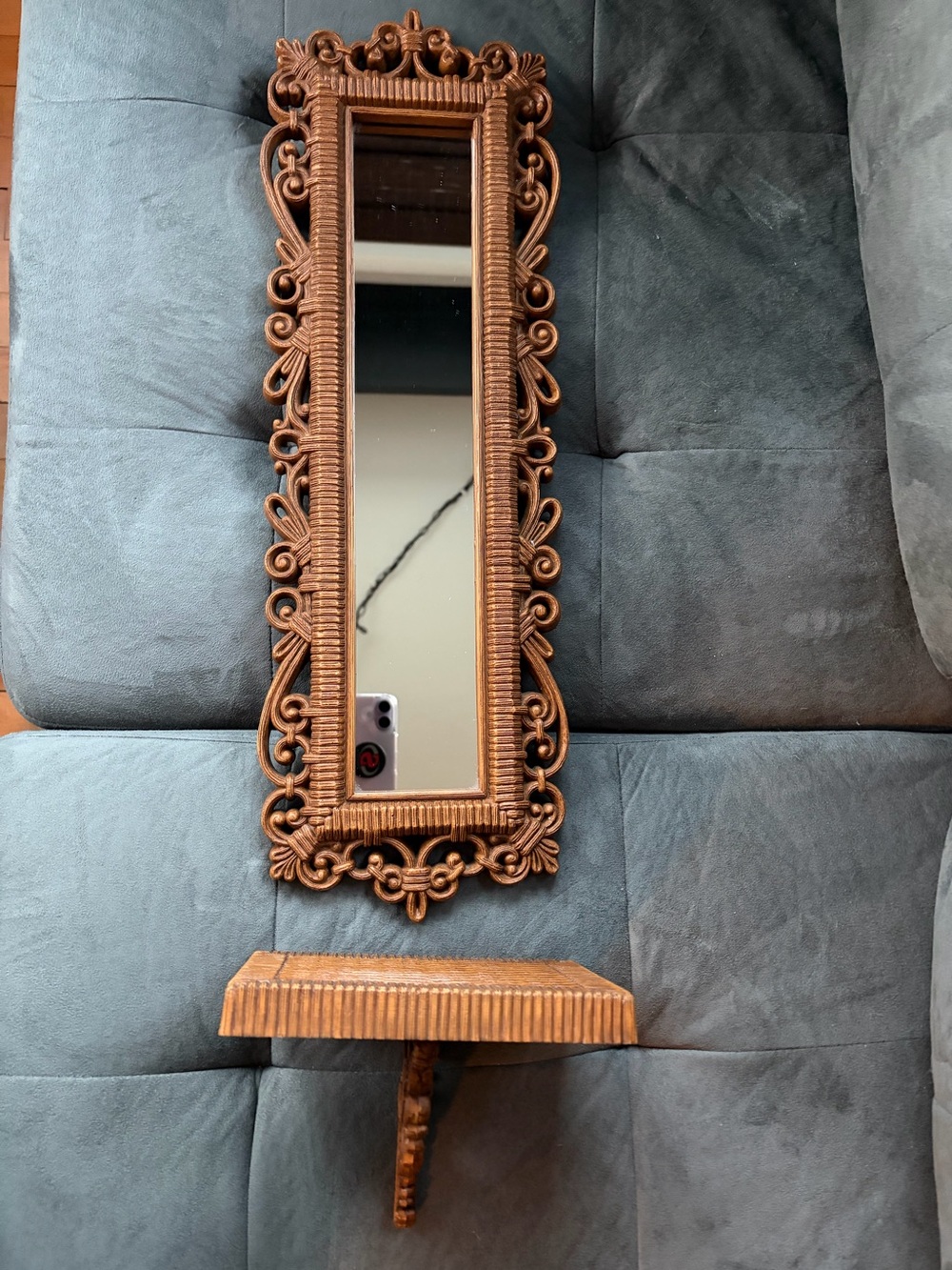 MCM Homco Mirror & Shelf 1978 2 Pieces